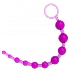 Фиолетовая анальная цепочка с кольцом - 25 см.